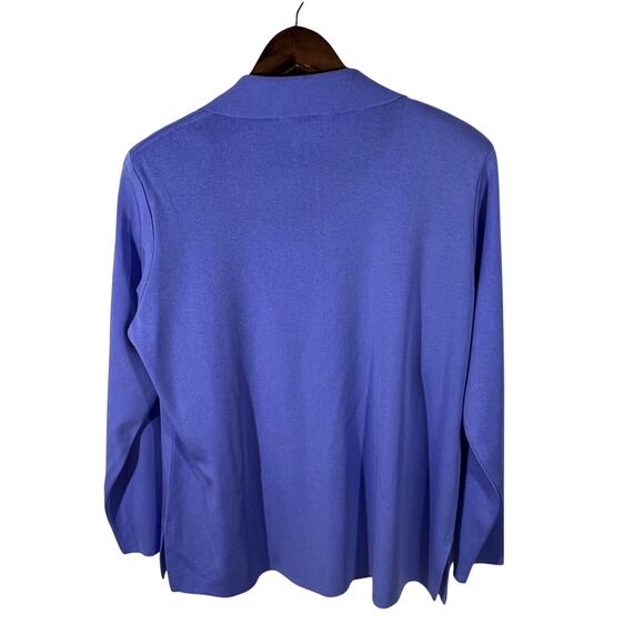 Misook Sweater Jacket Set Purple Black Trim Knit Shell 2 Pc L - Picture 4 of 9